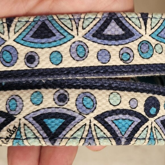 Emilio Pucci blue purple mandala snowflake canvas tote Italy Marilyn Monroe - Picture 11 of 12